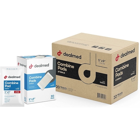 Dealmed Abd Combine Pads 5" X 9", Sterile, 20/Bx, 20/Cs, 400PK 783501